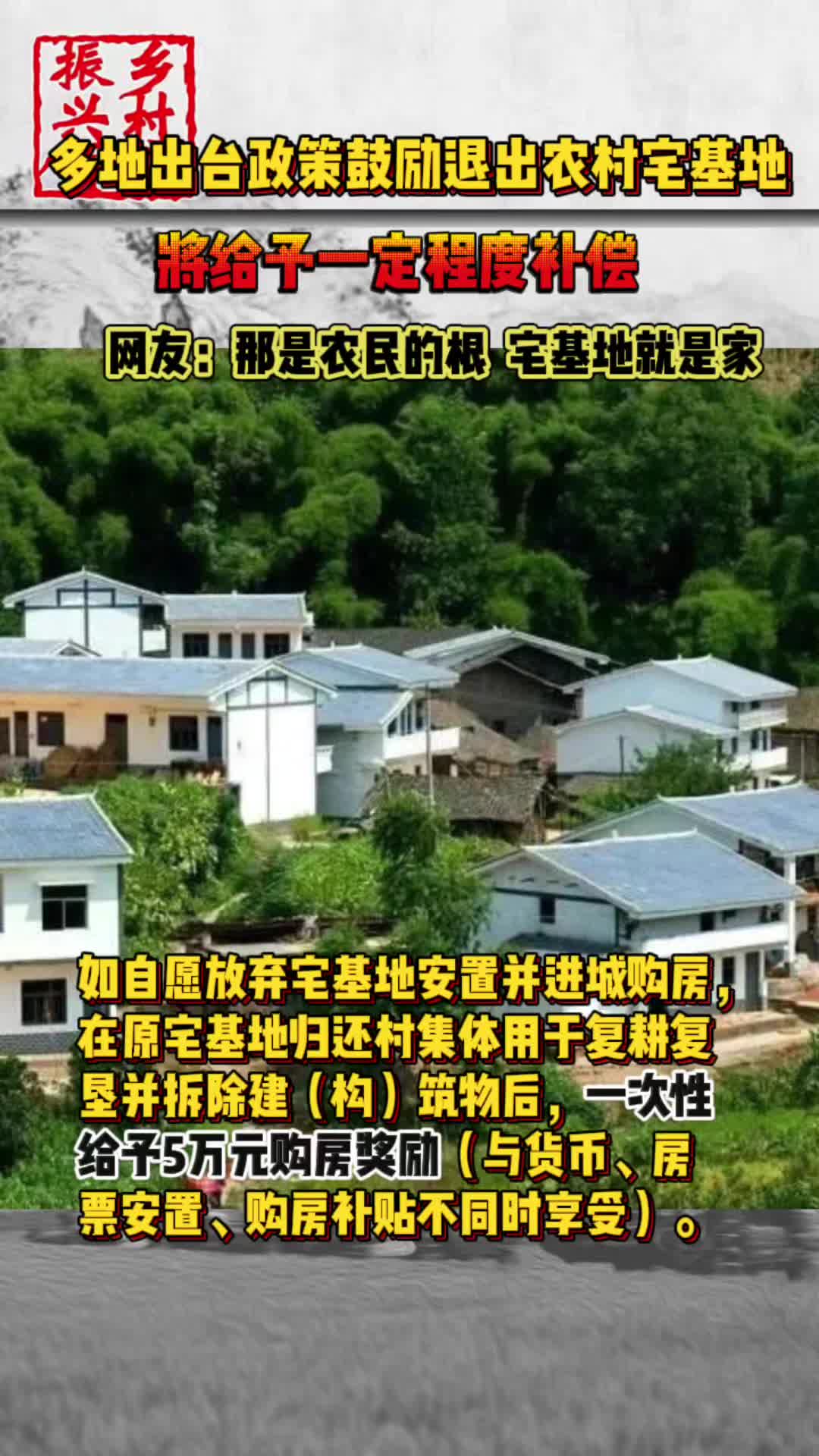 多地出台政策鼓励退出农村宅基地,将给予一定程度补偿.哔哩哔哩bilibili