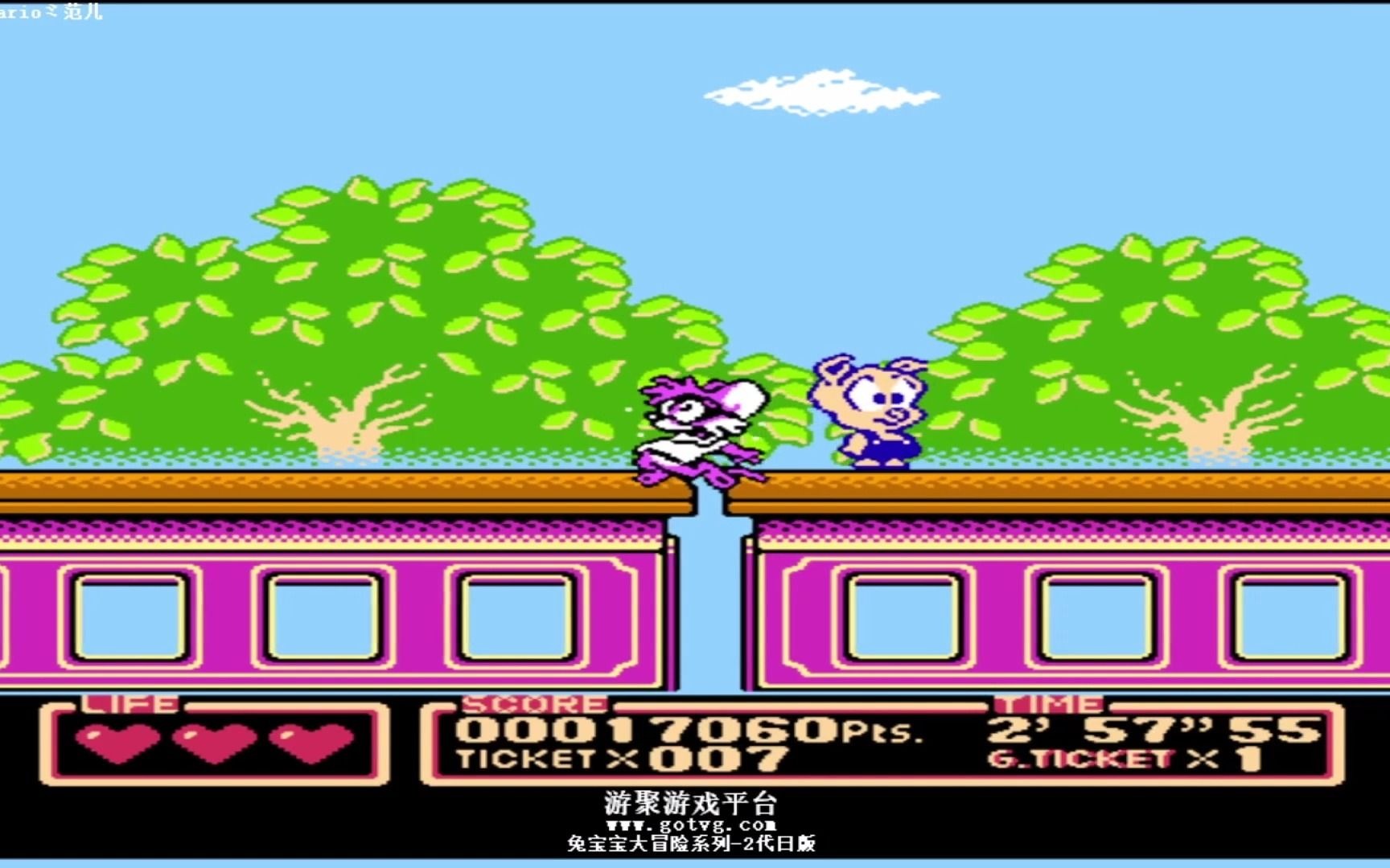 童年超经典fc《兔宝宝历险记2》众多明星小动物一起游乐园闯关打分一