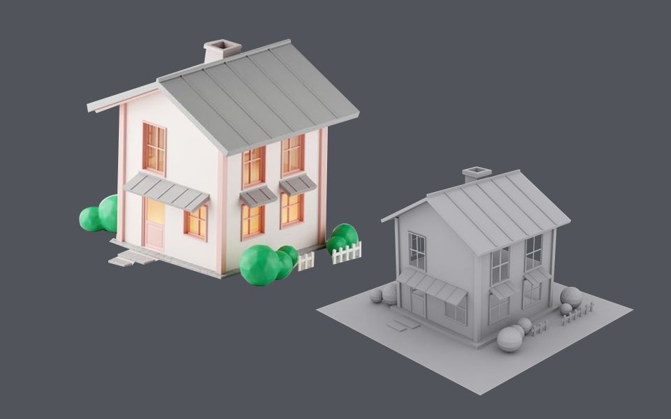 【3dmax建模】简单的小房子模型制作,适合新手学的场景案例教程