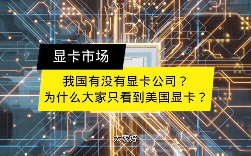 我国有没有显卡公司?为什么大家只看到美国显卡?哔哩哔哩bilibili