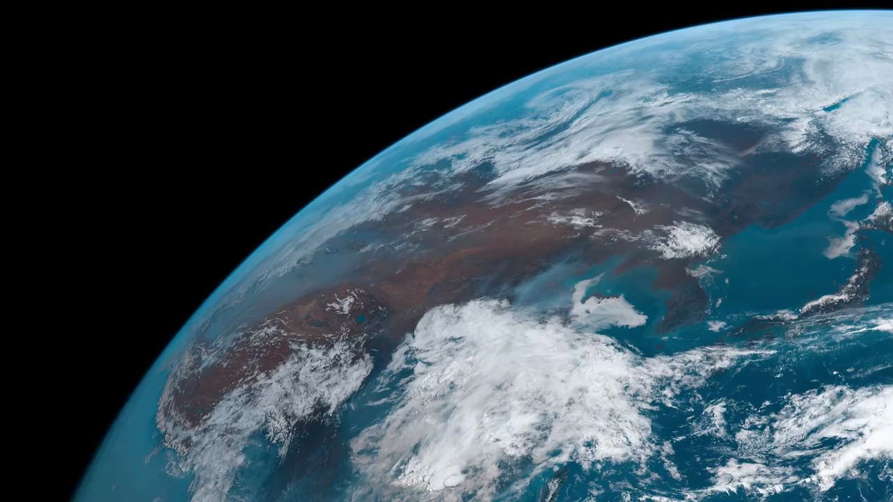 日本向日葵8号气象卫星拍摄的地球4k影像