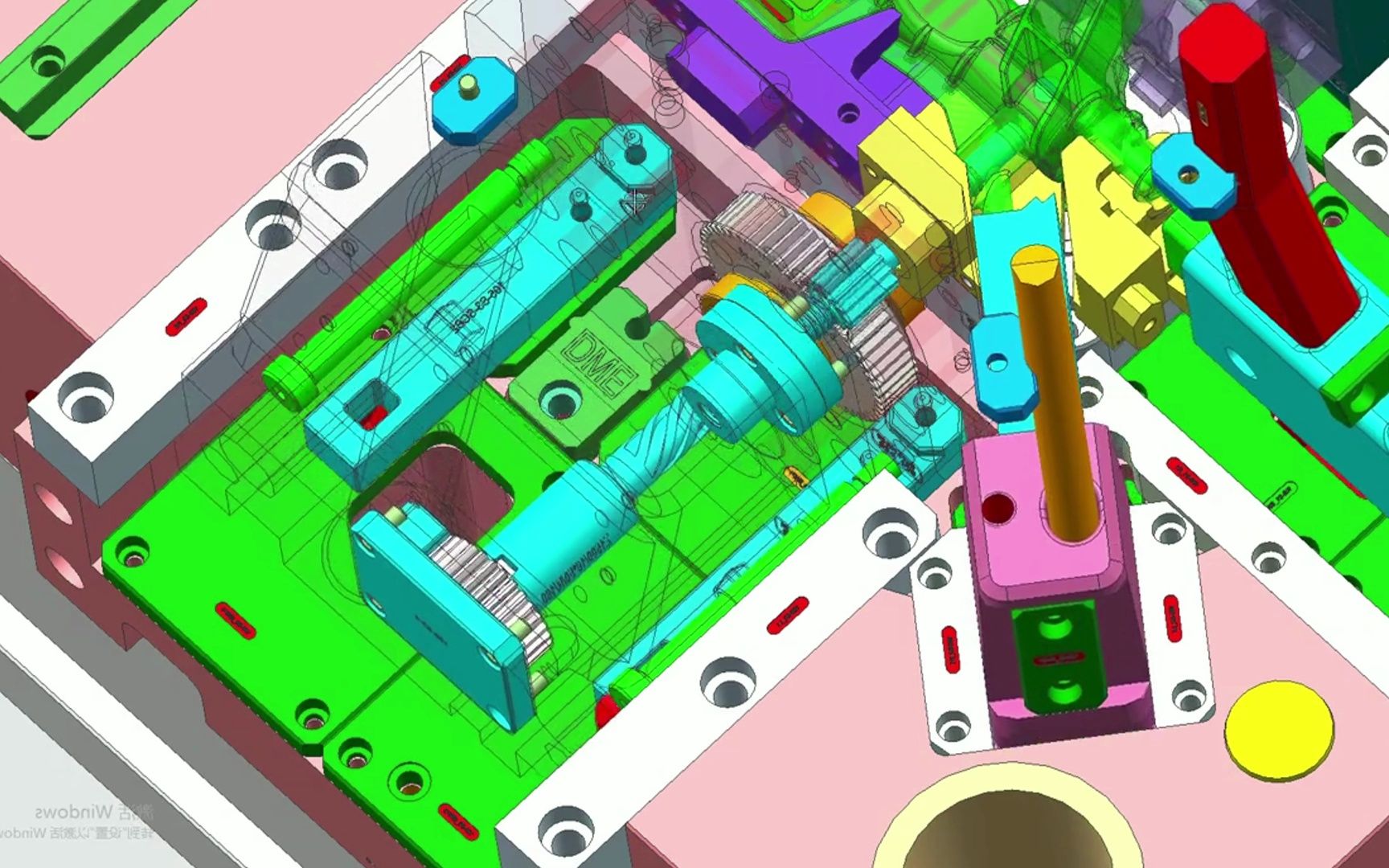 模具设计滑块莱福线退牙结构!