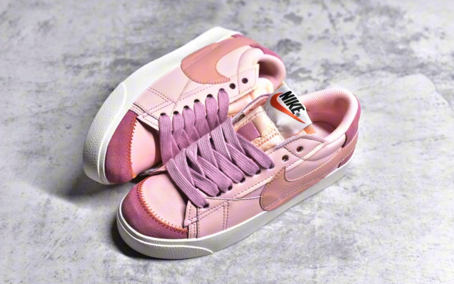 耐克开拓者 nike blazer low jumbo light soft pink arctic orange