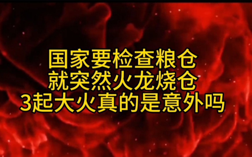 国家要检查粮仓,就突然“火龙烧仓"3起大火真的是意外吗?哔哩哔哩bilibili