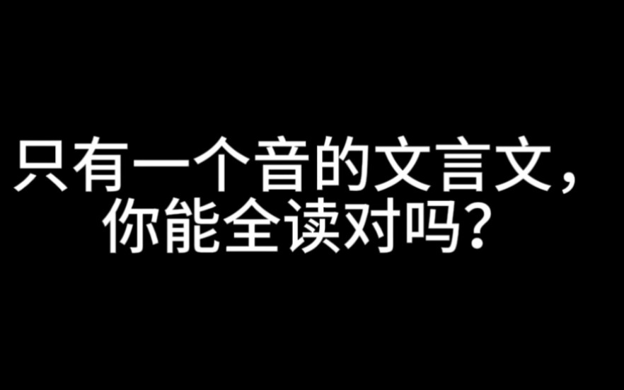 只有一个音的文言文,你看了会迷糊吗?哔哩哔哩bilibili