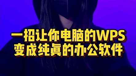 一招让你的WPS成为绿色好用的办公软件哔哩哔哩bilibili