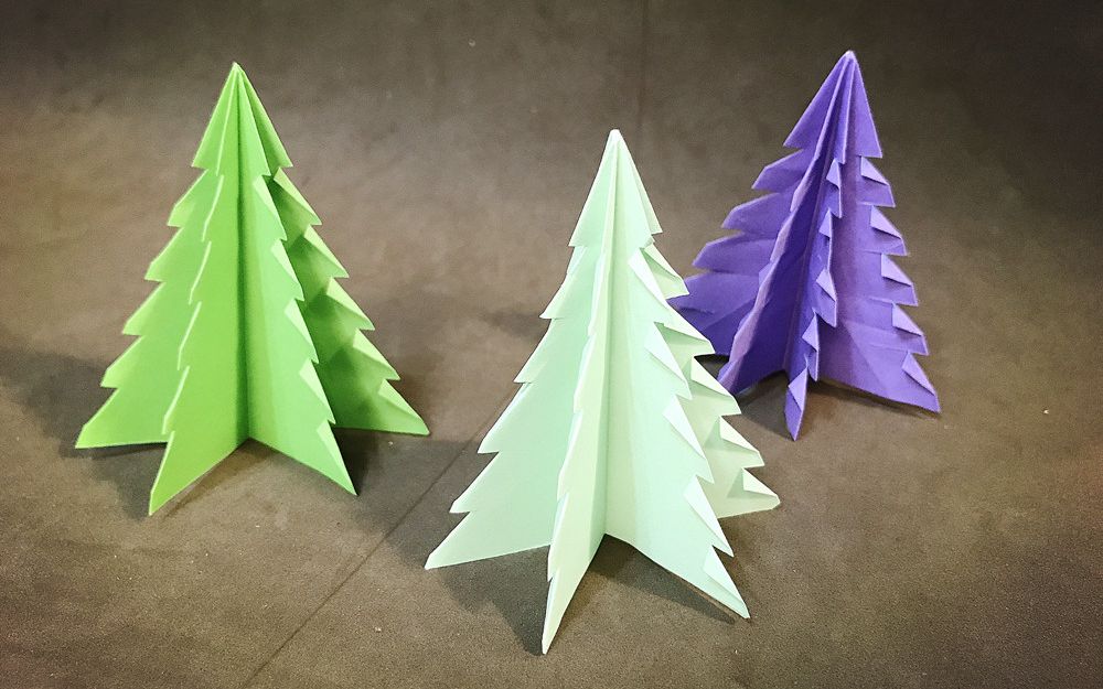 简单儿童折纸,立体小树,手工diy,秒学秒成型