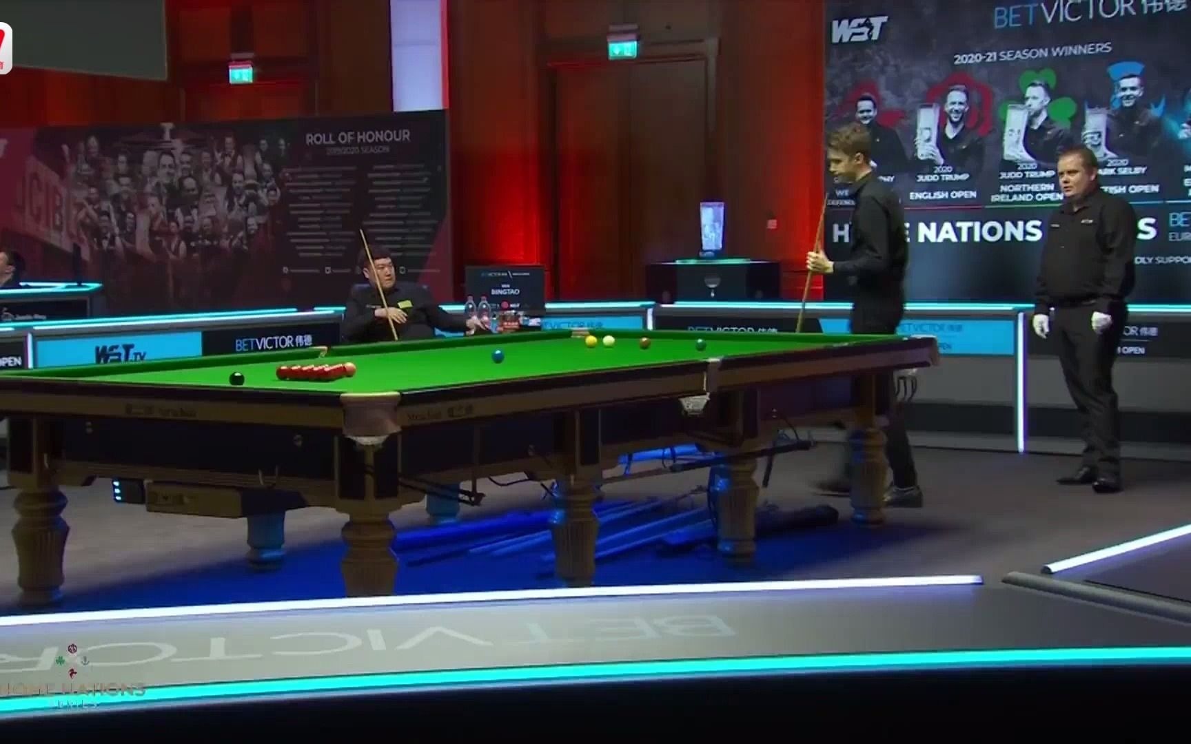 2021斯诺克威尔士公开赛第二轮 颜丙涛4-0布莱恩·奥乔斯基