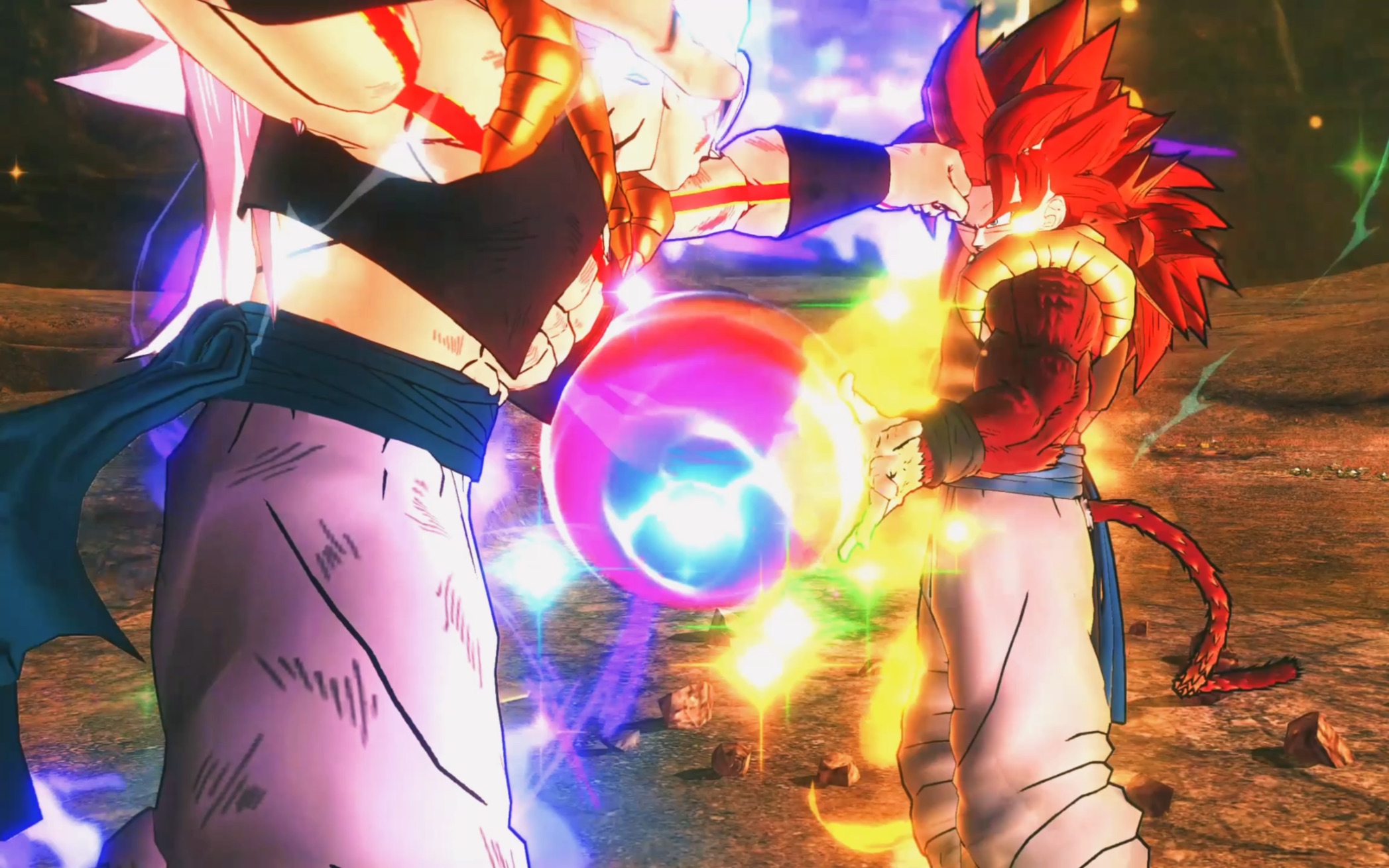 龙珠超宇宙2,超级赛亚人4孙悟空与超级赛亚人4贝吉塔合体单刷全赛神悟