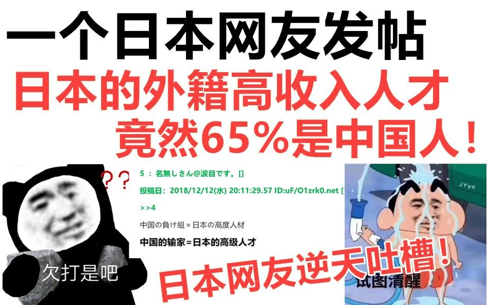 日本网友逆天吐槽:什么?日本的外籍高收入人才65%是中国人!哔哩哔哩bilibili