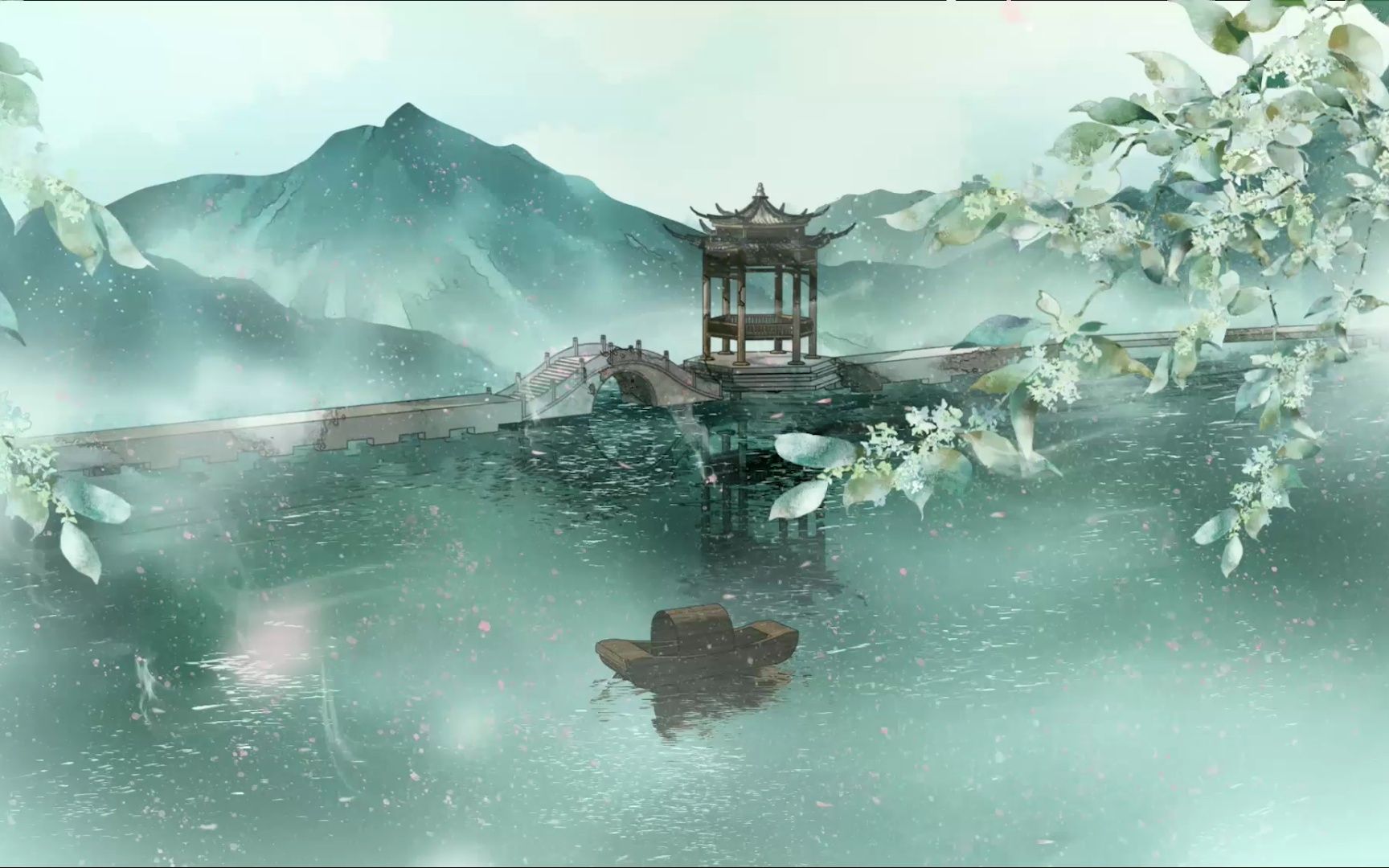 b站工坊:古风场景vup虚拟主播直播动态背景展示