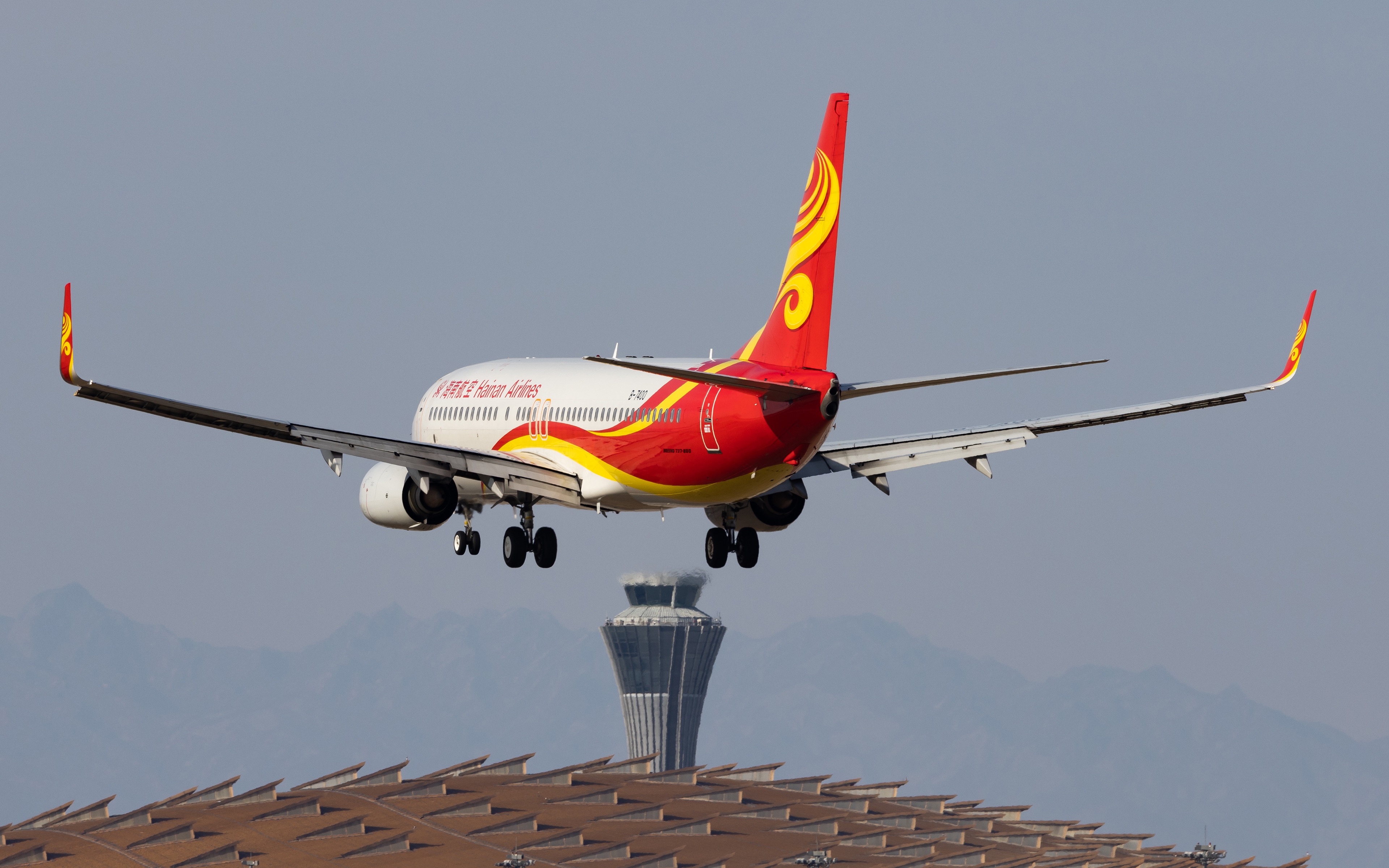 4k hdr 首都机场八卦台落地飞机随手拍