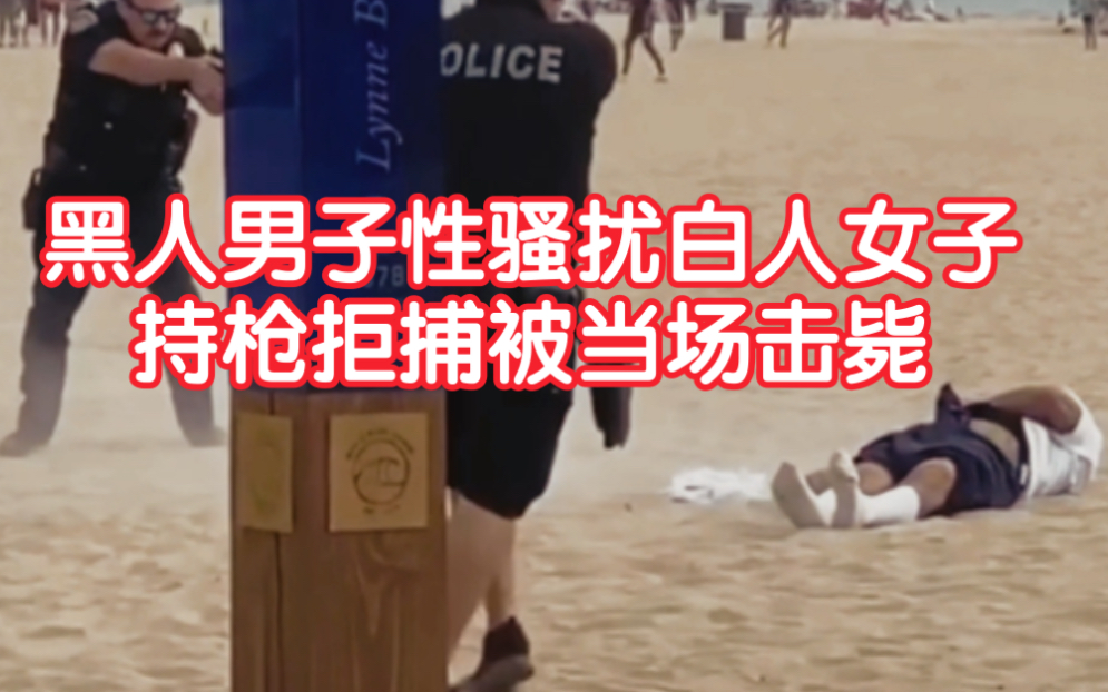 【美国】洛杉矶一名黑人男子性骚扰白人女子被警察当场击毙哔哩哔哩bilibili