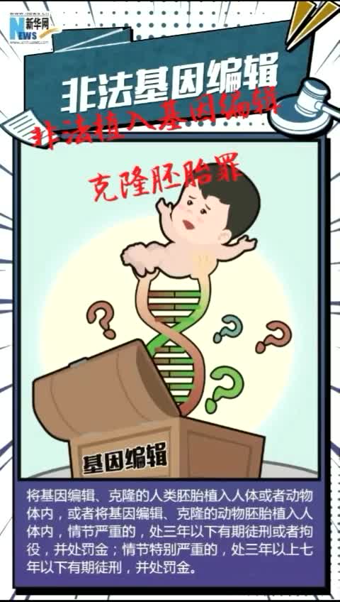非法植入基因编辑克隆胚胎罪!董克仁律师一分钟说法!