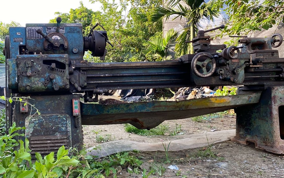 全面修复美国古董车床_修复旧车床