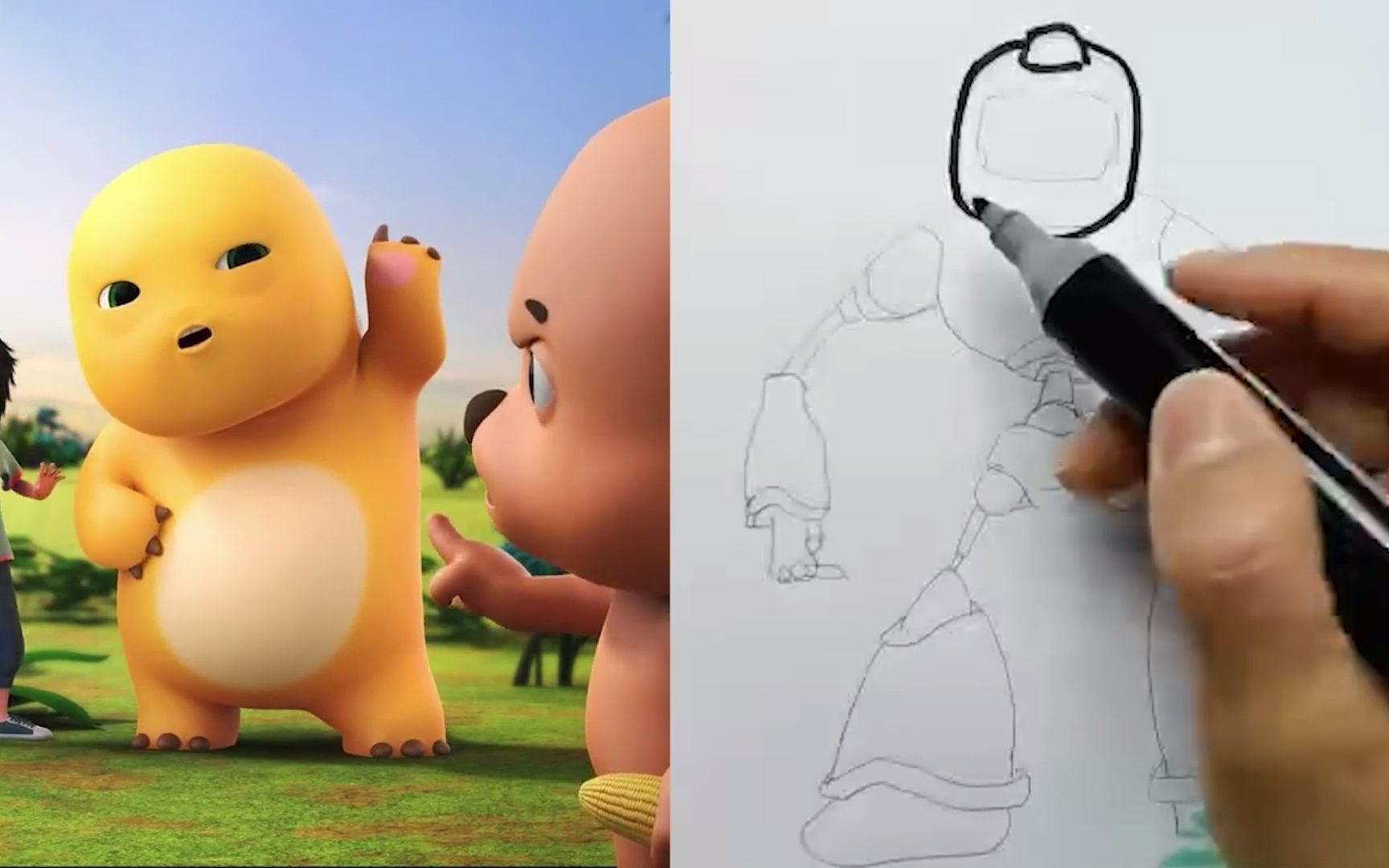 奶龙:如果我是你兄弟,你能不能放我一马?#看动画学画画