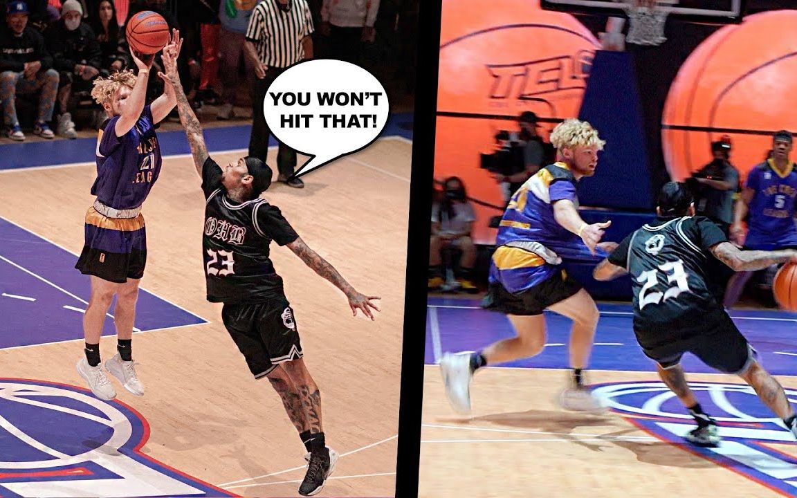 和tyga组队被chrisbrown打爆了谁说rapper不会打篮球