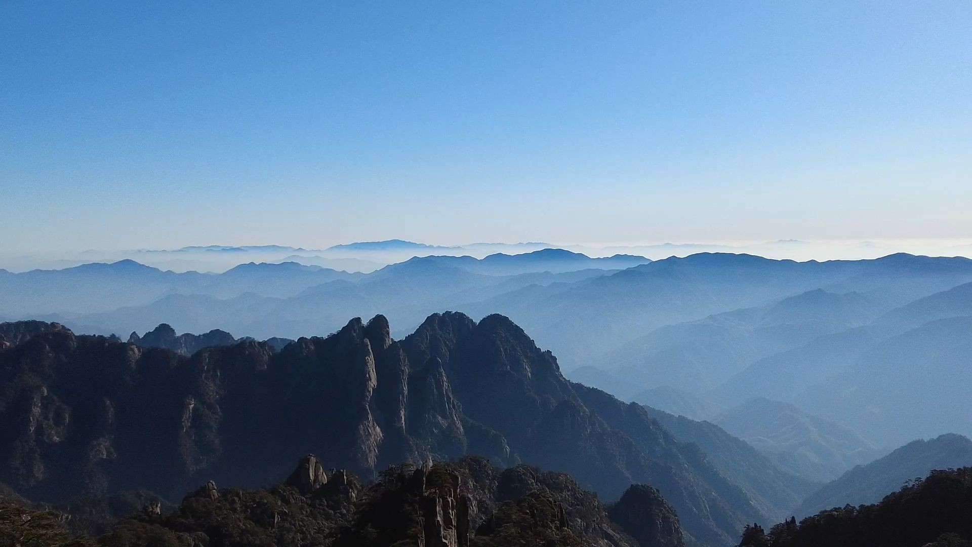 黄山上影图片