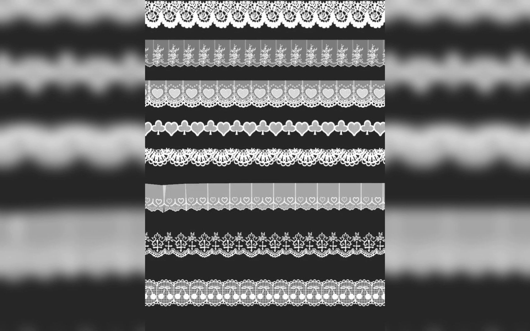 笔刷素材-ps,procreate超美蕾丝花边笔刷资源合集