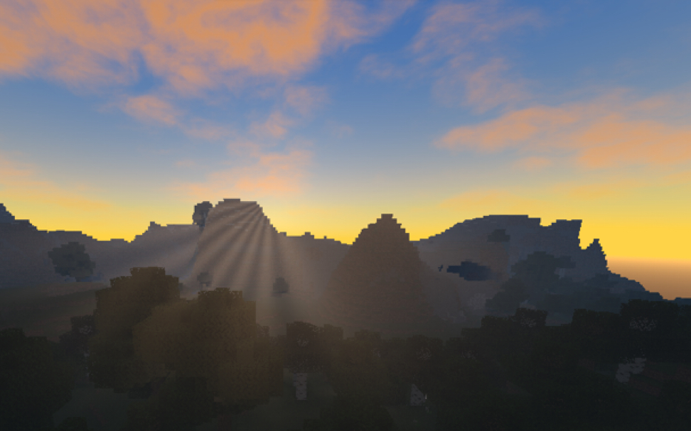 pe网易我的世界光影推荐:日落