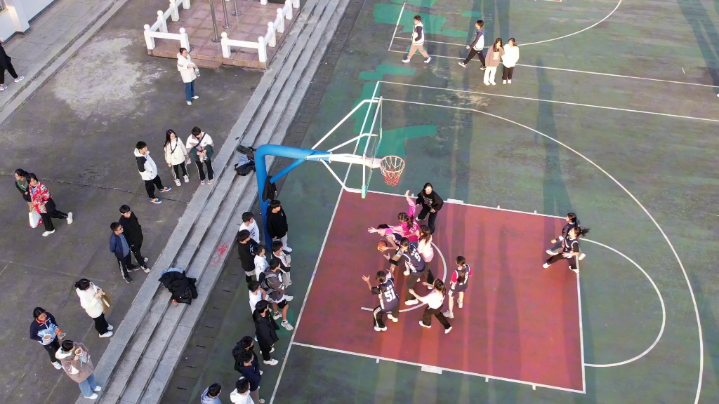 灵川中学2023年秋季学期班级篮球赛,航拍视角合集
