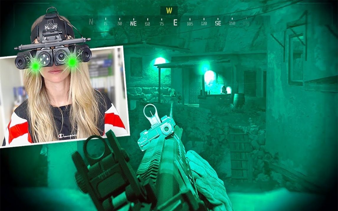 【lottie】《使命召唤:现代战争》 夜战模式 油管女主播戴上"夜视仪"