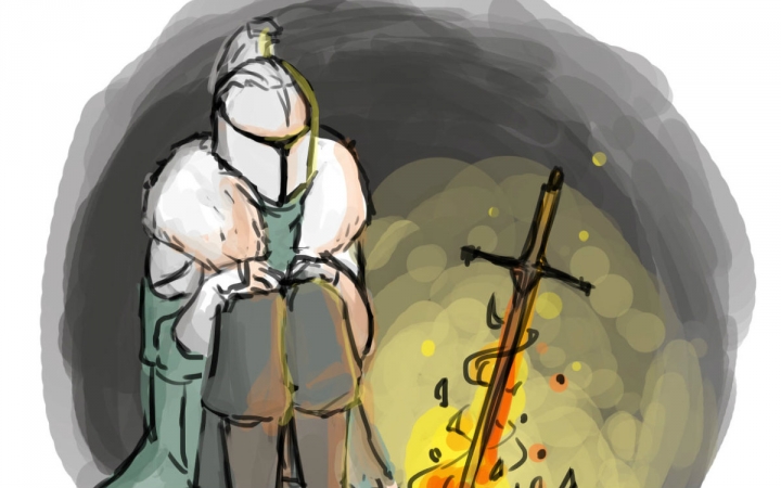 (黑魂2 小动画)灰心骑士与绿衣妹子的爱情故事