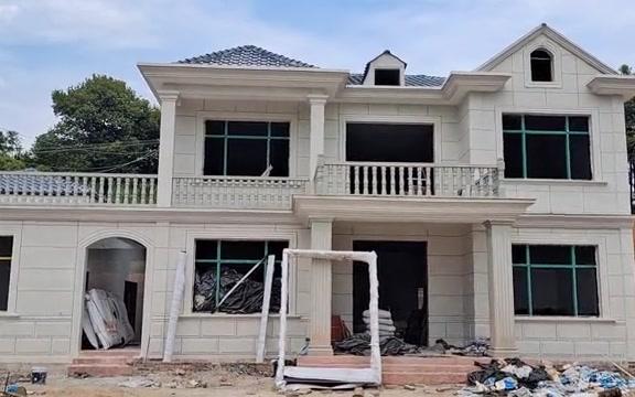 农村建房百万别墅详细介绍,主体40w,水磨石外墙装修6w,漂亮