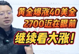 Descargar video: 黄金爆涨40美金！2700近在眼前，继续看大涨！