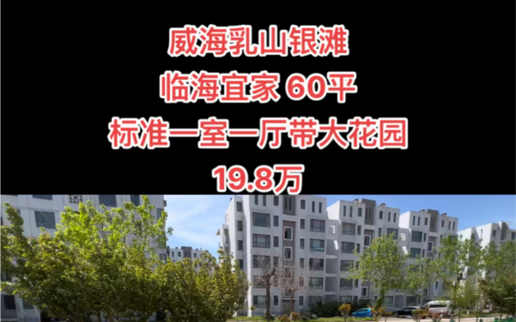 威海乳山银滩#临海宜家 60平标准一室一厅带大花园 19.8万