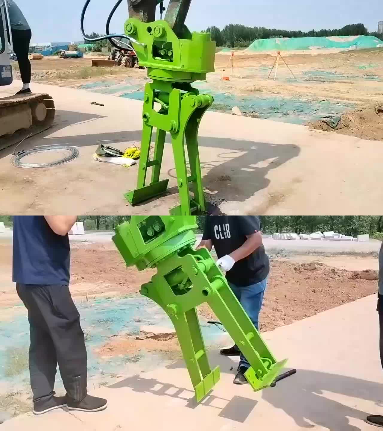 路沿石搬运夹子 挖掘机马路夹 挖机改装吊钳 旋转挖机石夹子
