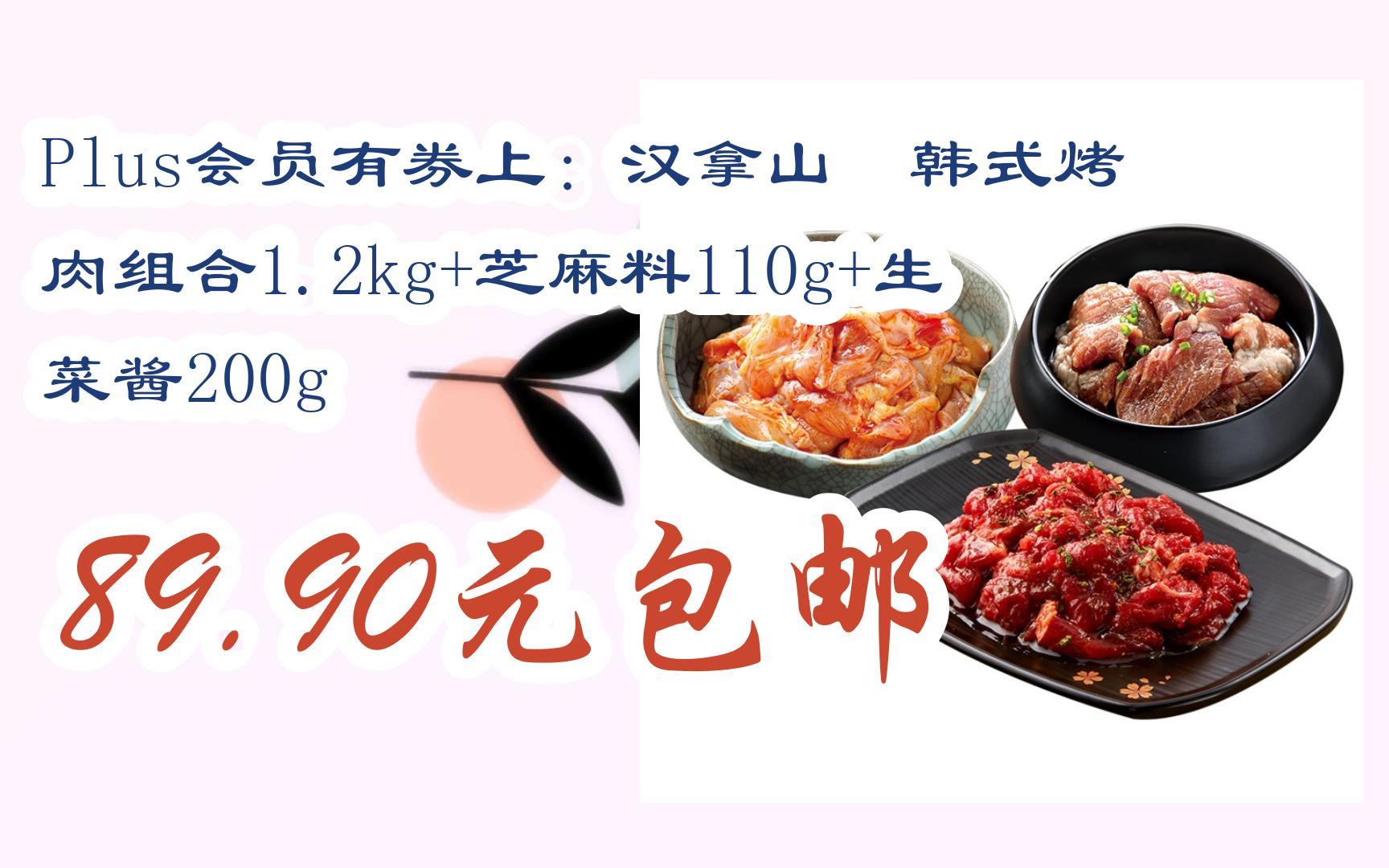 【好价优惠】plus会员有券上:汉拿山 韩式烤肉组合1.