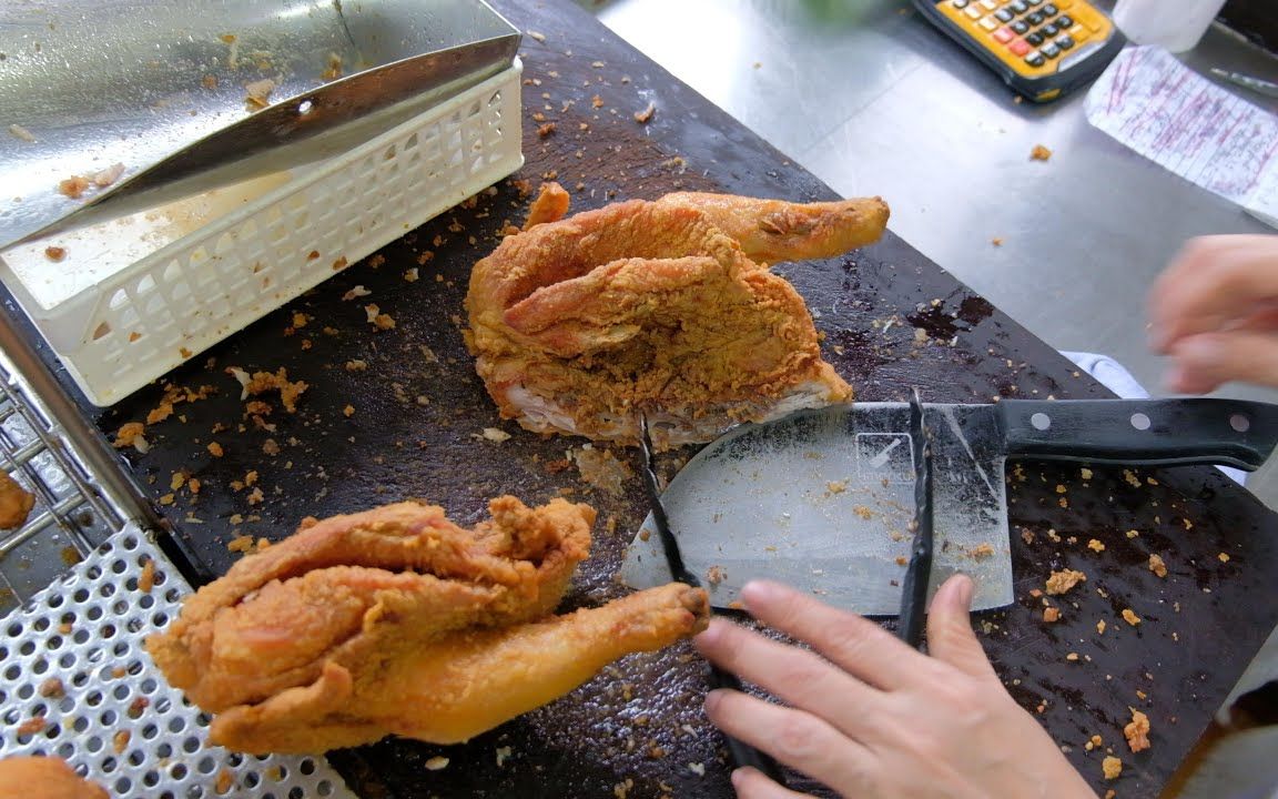 菲律宾街头人气炸鸡 街头美食