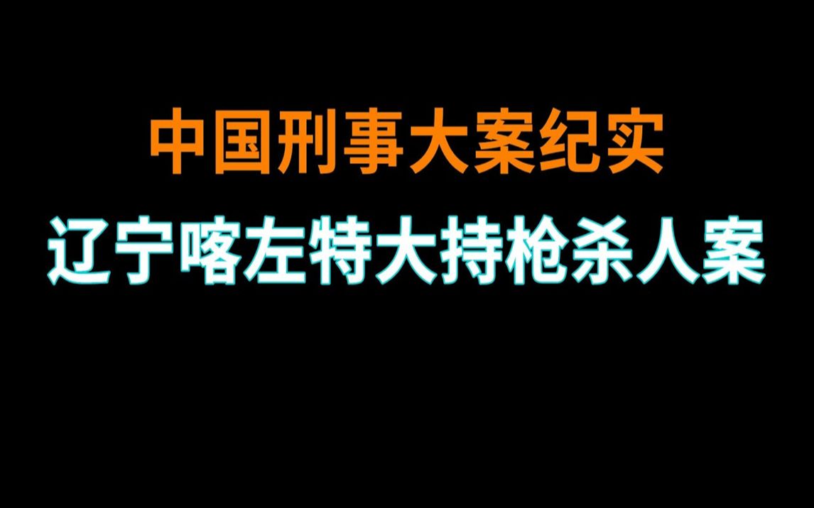 辽宁喀左特大持枪抢劫杀人案  中国刑事大案纪实  刑事案件要案记录哔哩哔哩bilibili