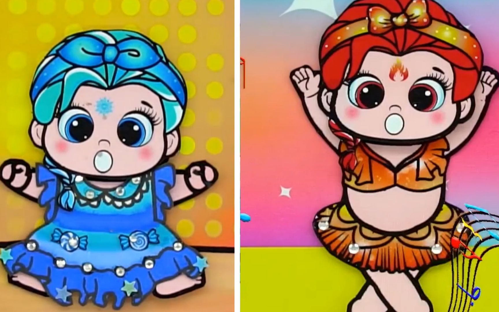 纸娃娃动画:冰宝vs火宝,双胞胎女孩展开比赛,各有所长,你投谁