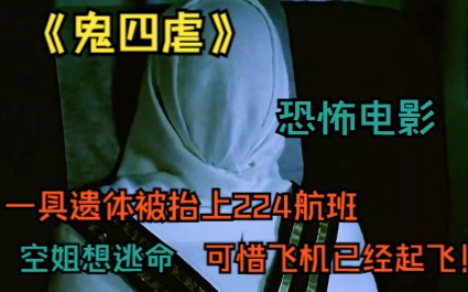 一口气看完恐怖电影《鬼四虐》一具遗体被抬上224航班,空姐想逃命,可惜飞机已经起飞!哔哩哔哩bilibili