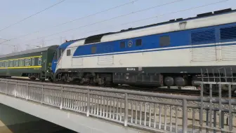 Z4175通过南関铁路桥…跨越号内燃机车DF11G-0001,京局京段