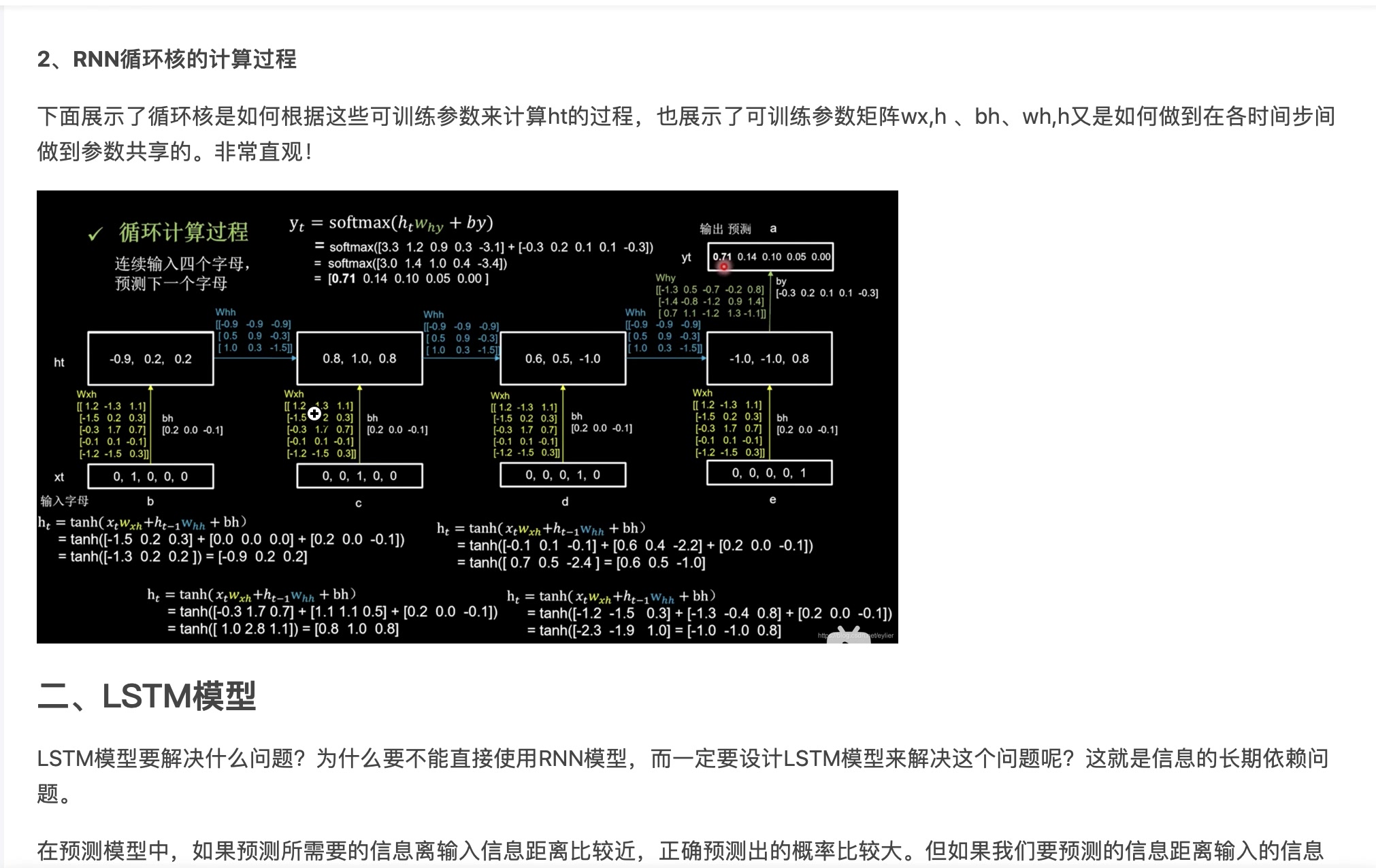 RNN循环核和计算过程哔哩哔哩bilibili