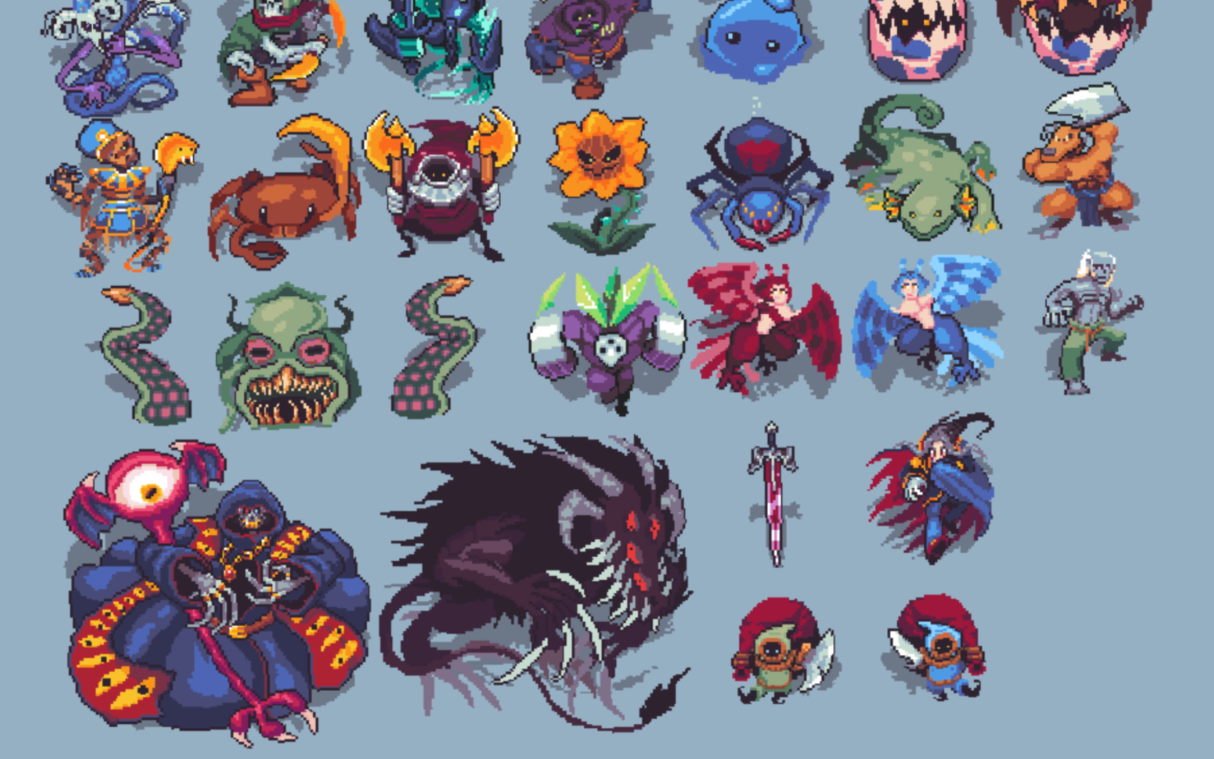 像素画·中世纪幻想与奇幻魔物设计!pixel art|搬运