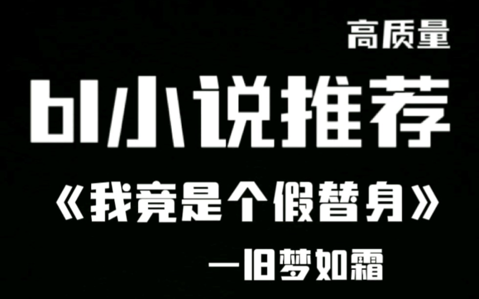 高质量bl小说推荐21搞笑替身娱乐圈甜文哔哩哔哩bilibili