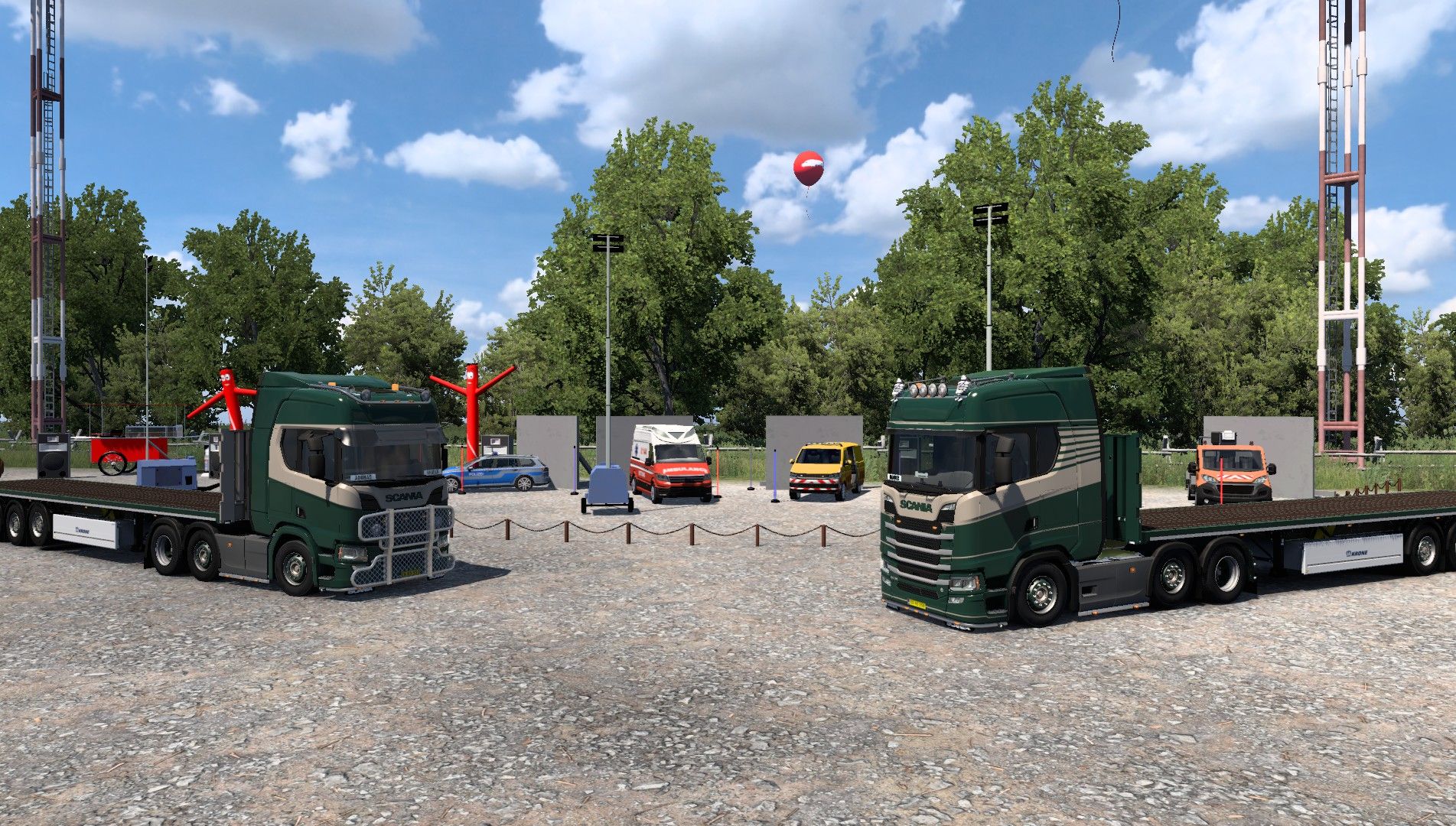 【欧洲卡车模拟2】跟黑心老板运送truckersmp 10周年舞台设备