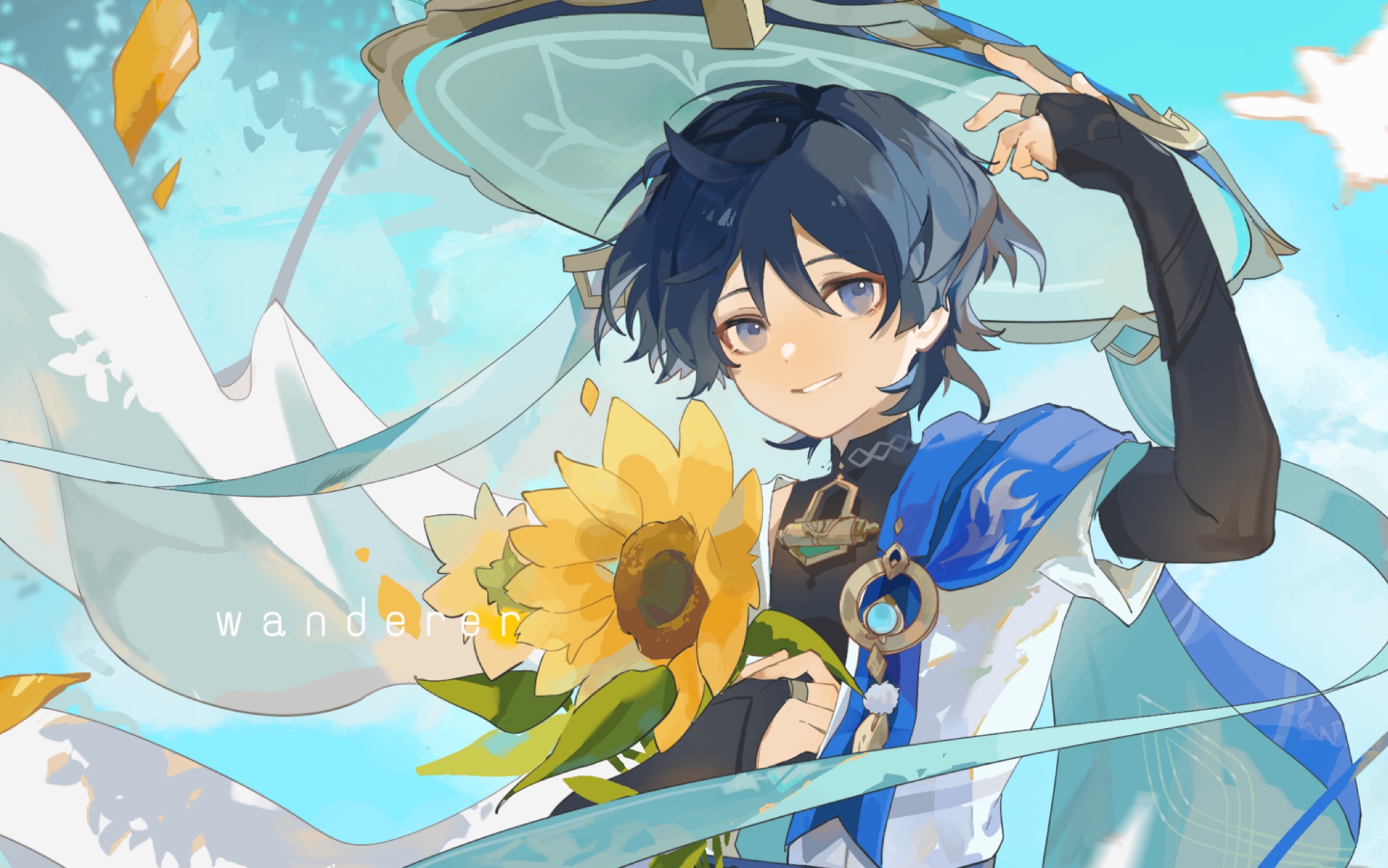 【procreate散兵/流浪者】向日葵之夏-松鹤华年-默认