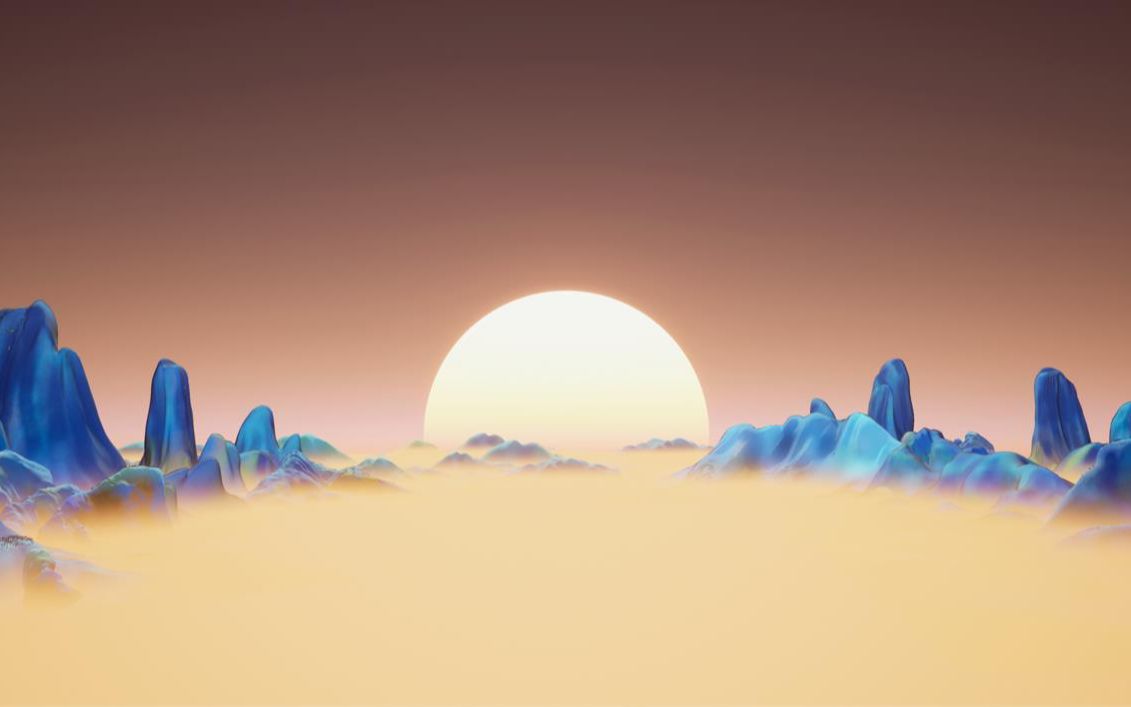 虚幻5制作的三维千里江山图,水墨国风效果