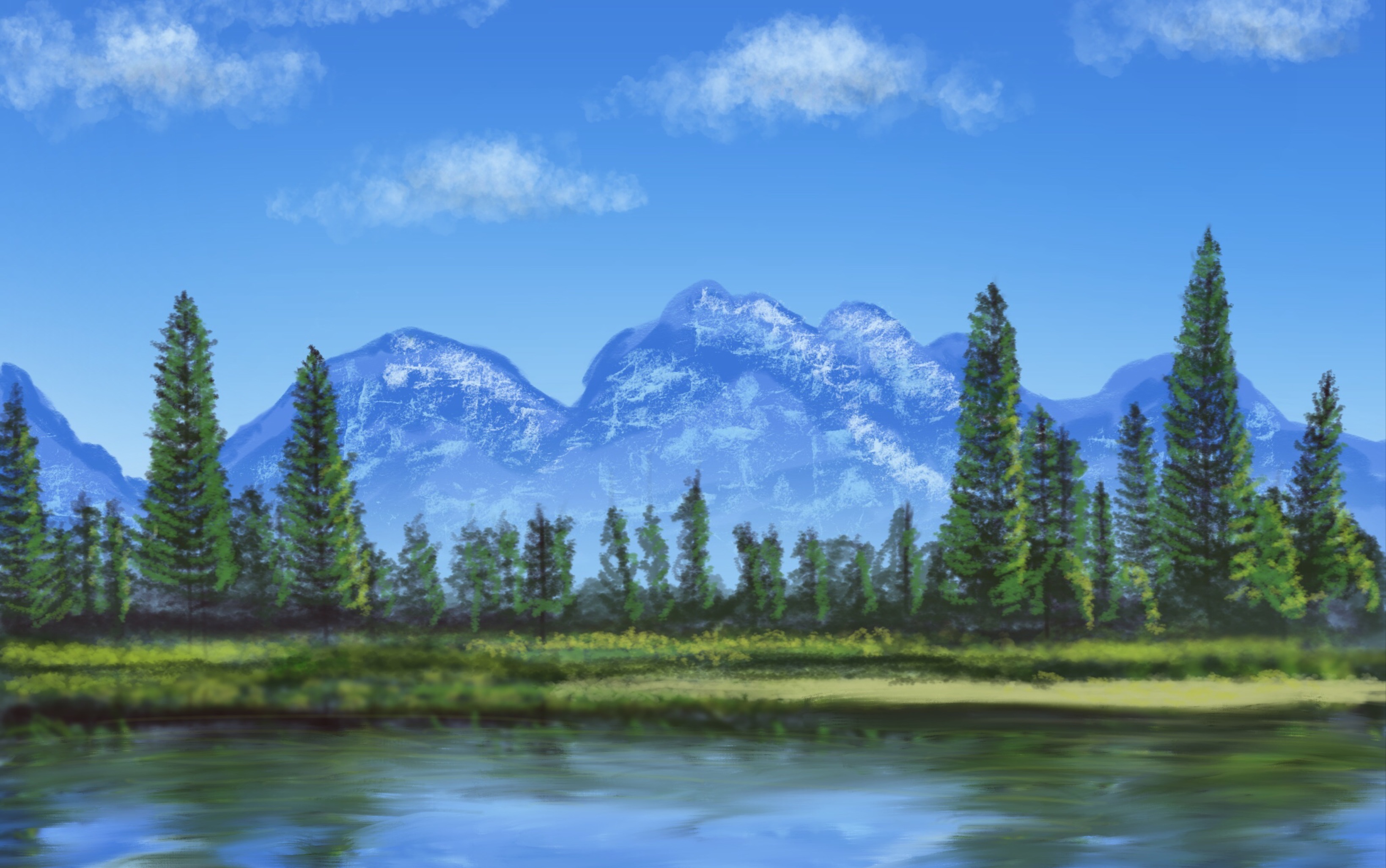 ipad绘画 procreate 山水风景 临摹