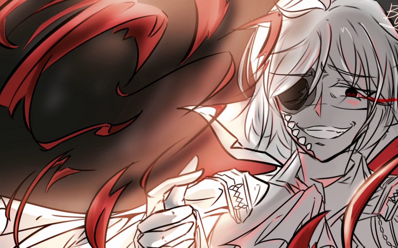 【万年不更系列-摸鱼 绘画过程】食尾蛇四天王:黄泉(随缘继续画_哔哩