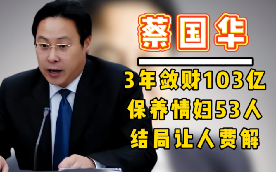 “山东巨贪”蔡国华:3年报销公款103亿,包养情妇53人!哔哩哔哩bilibili