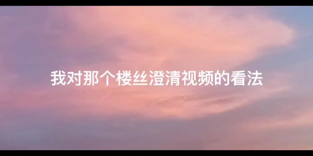 【玻璃心勿入】对一个楼丝的澄清视频的个人看法,视频是个人看法,个人看法不要和我杠(视频中素材均来自B站和抖音)哔哩哔哩bilibili