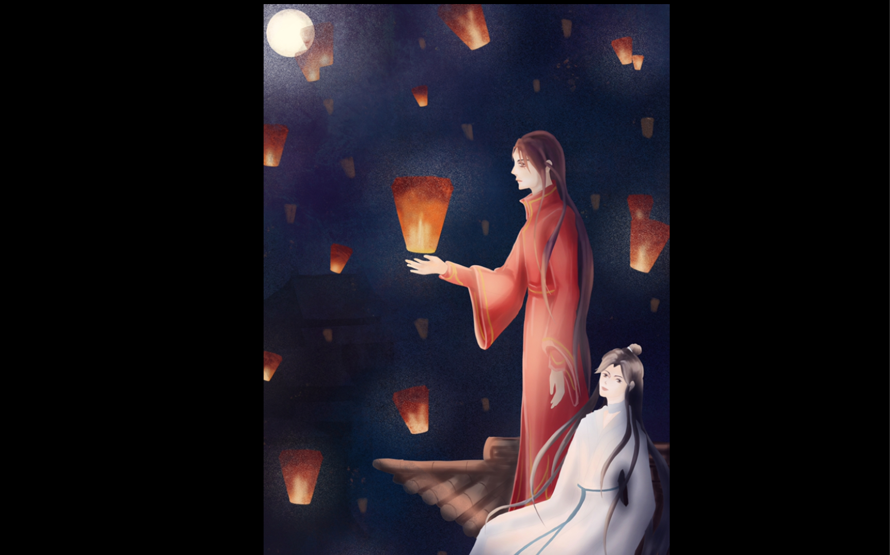 【procreate】天官赐福;为你明灯三千,元宵快乐