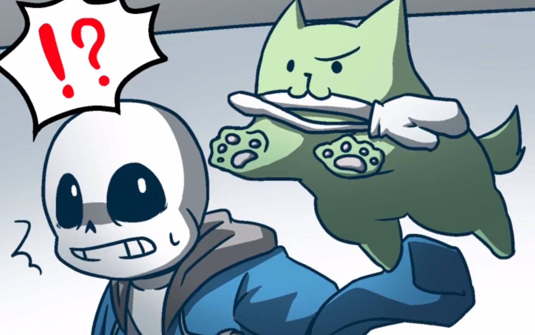 【undertale动画】annoying dog(green) vs sans(作者:ミル)