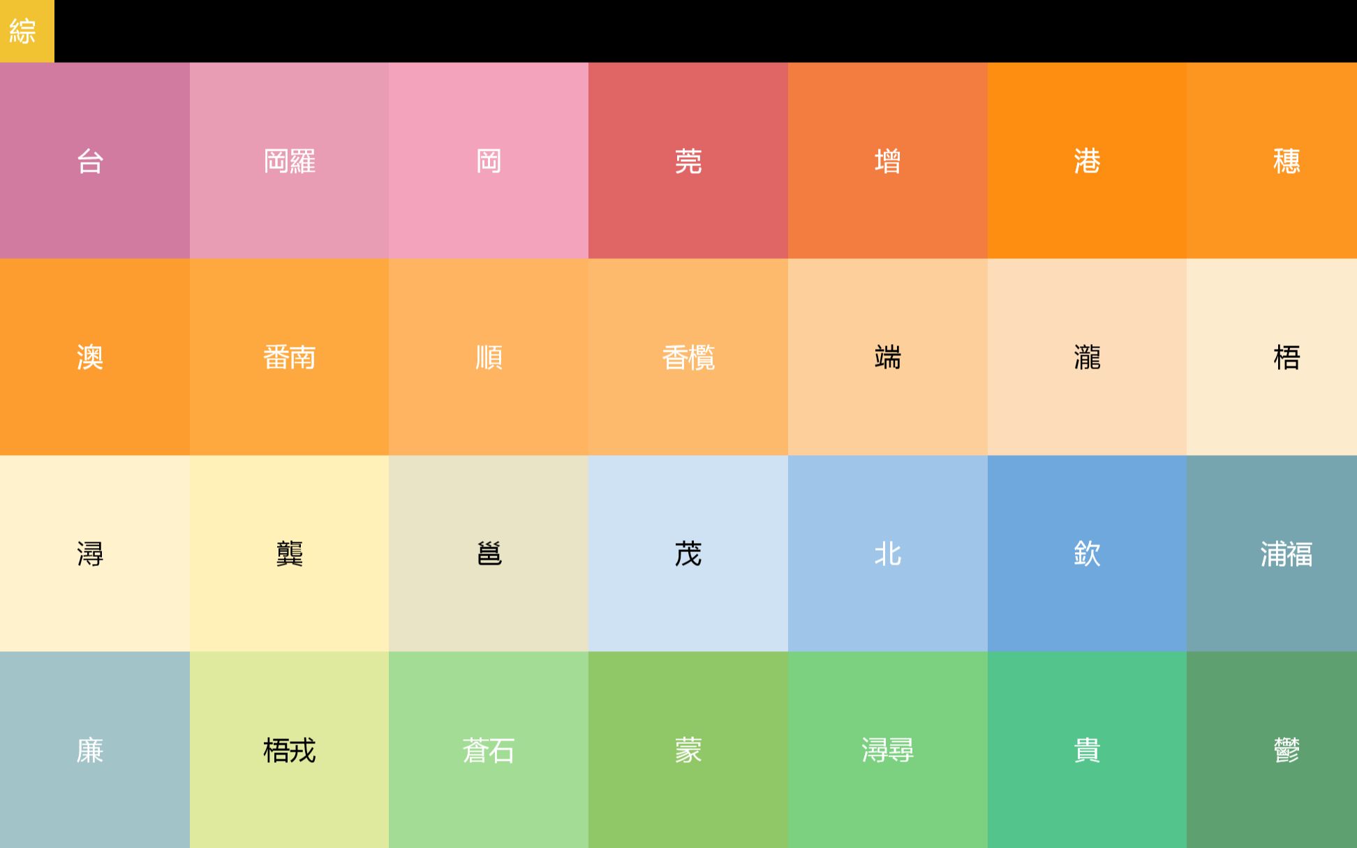 泛粤地图二岭南粤音的粤语地图配色如何一步步画出来的万宇乾坤阴阳之